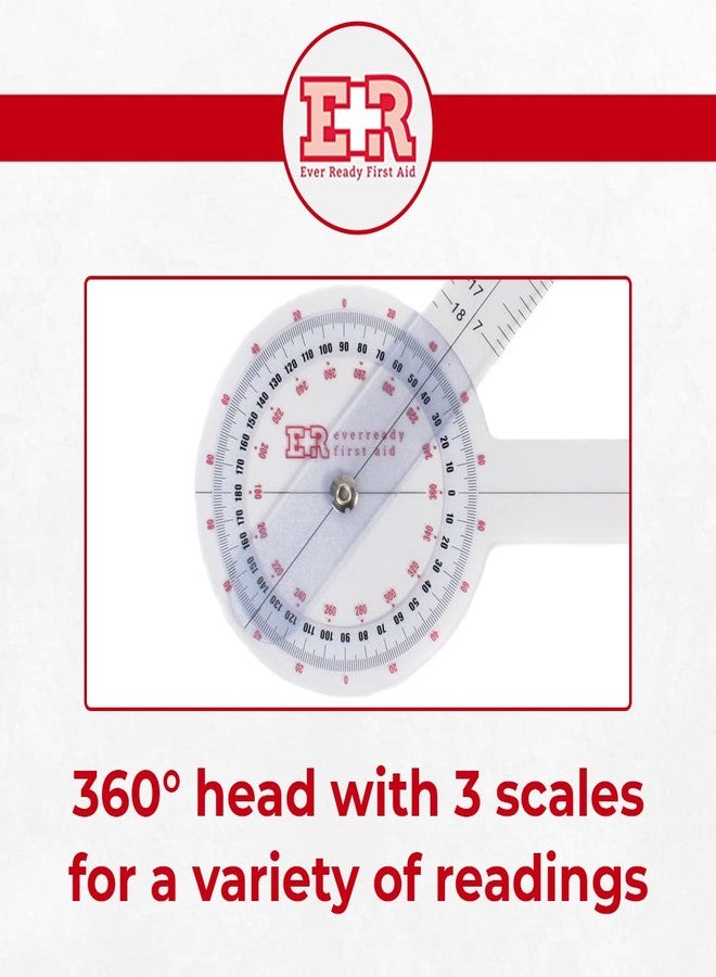 Ever Ready First Aid Plastic 12" Goniometer 360 Degree ISOM - Image 4