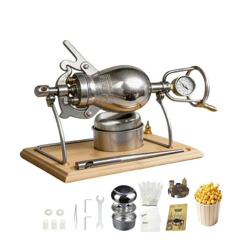 Jueraori 500ML Chinese Popcorn Maker, 304 Stainless Steel Popcorn Machine, High Pressure Hand Stick Pop Popcorn Popper for Movie Night Home Party Fun (Silver) - Image 1