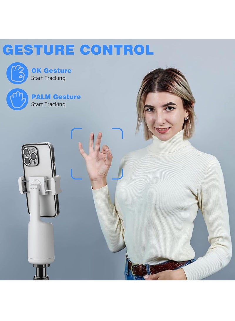 P01 Auto Face Tracking Tripod,360° Rotation Body Phone Camera Mount Smart Shooting Holder with Remote Selfie Stick, No App, Gesture Control, for Vlog, Tiktok - Image 3