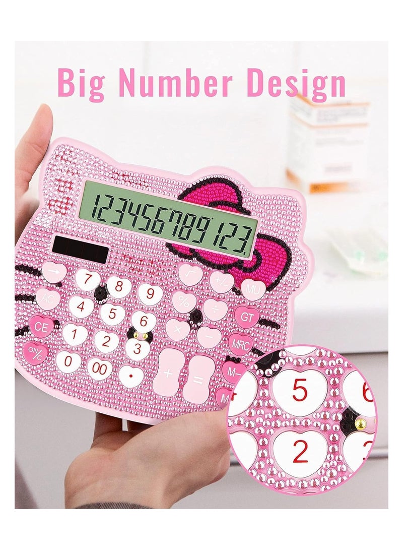 SYOSI Calculator Creative Cute Solar Energy Calculator 12 Digit Large LCD Display Handheld for Daily and Basic Office - Image 5