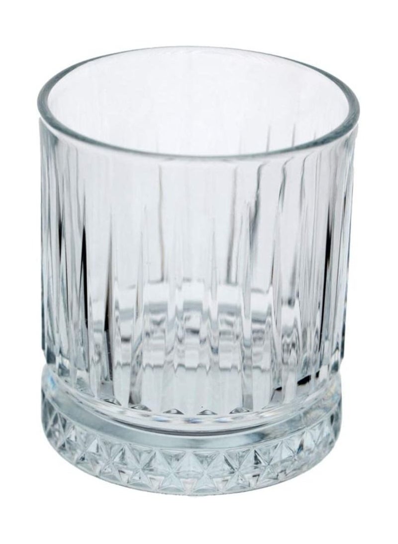 Vitacelli Glasses Set of 6, Transparent, 355 ML Multi Line Design Glass for Drinking Bourbon, Cocktails, Cognac - Old Fashioned Cocktail Tumblers - Image 4