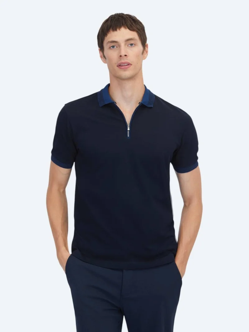 Kip Navy Blue Plain 100% Cotton T-Shirt