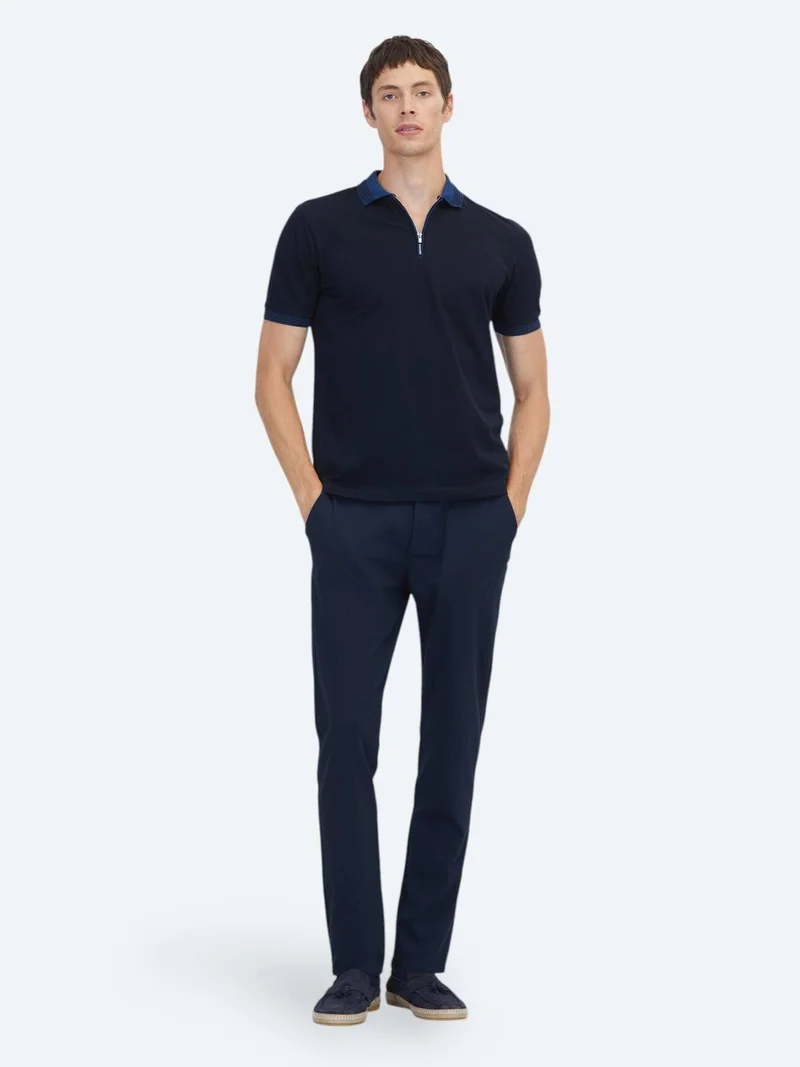 Kip Navy Blue Plain 100% Cotton T-Shirt