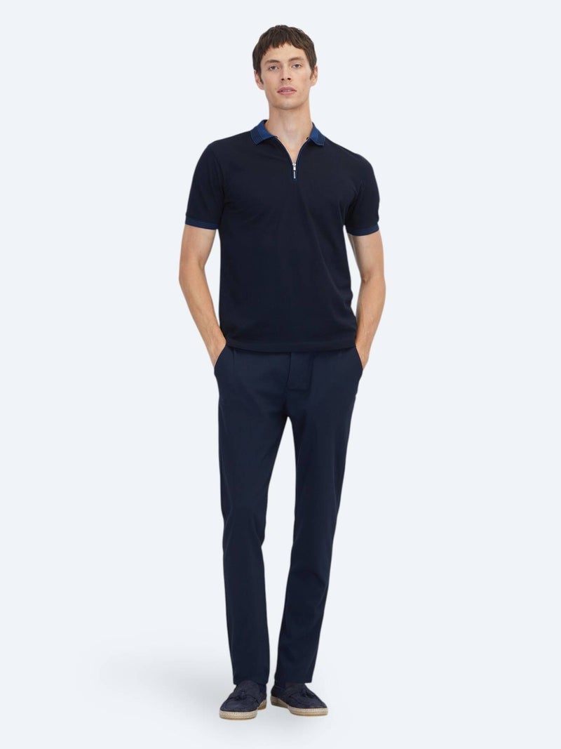 Kip Navy Blue Plain 100% Cotton T-Shirt - Image 2