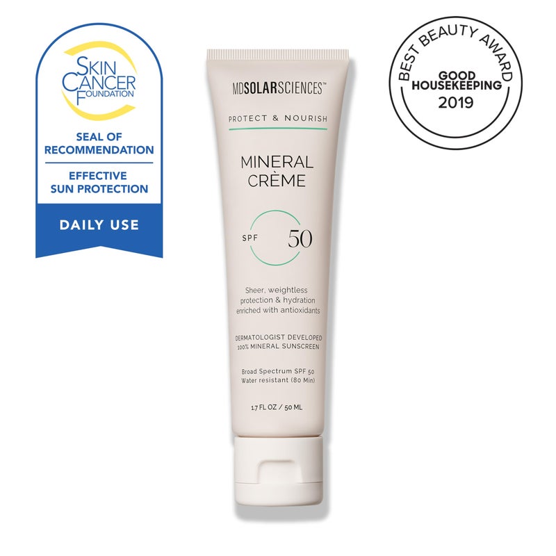 MDSolarSciences Mineral CrÃ¨me Sunscreen SPF 50 | Water-Resistant, Broad Spectrum UV Protection | Zinc Oxide Formula with Antioxidants | No White Cast, Sheer Matte Finish for All Skin Types (1.7 Fl Oz) - Image 2