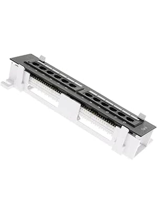 Amphenol 12 Port 6 UTP LAN Wall Mount Panel Surface Cable Management - Image 1
