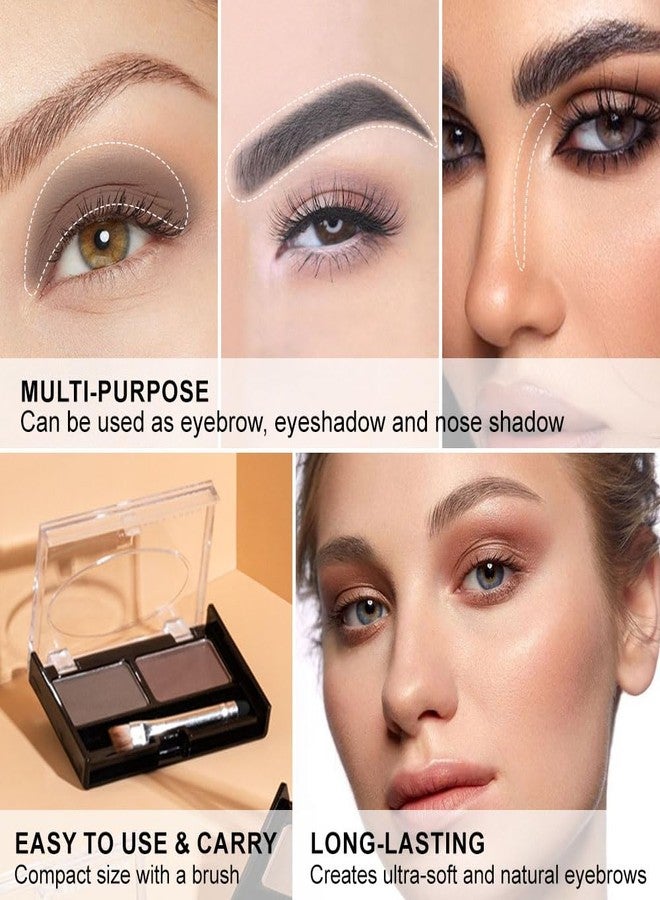 CAKAILA Eyebrow Powder Dark Brown Black Kit,Eye Brow Powder for Women with Double-ended Eyebrow Brush,Long-Lasting Waterproof Two Colors Brow Filler Get Full Defined Natural Brows,Brown Eyebrow Powder Makeup - Image 5
