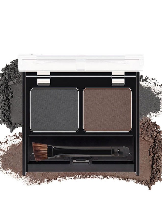 CAKAILA Eyebrow Powder Dark Brown Black Kit,Eye Brow Powder for Women with Double-ended Eyebrow Brush,Long-Lasting Waterproof Two Colors Brow Filler Get Full Defined Natural Brows,Brown Eyebrow Powder Makeup - Image 1