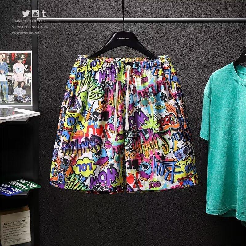 Beach Pants Youth Popular Men's and Women's Fashion Five-point Pants Straight Summer Fashion Fashion Brand Casual Pants New Lazy - Image 2
