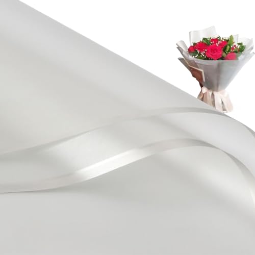 Corkwaw 20 Pcs Silver border Flower Wrapping Paper,Waterproof Valentine's Day Bouquet Wrapping Paper 23x23Inch Used for DIY Crafts, Gift Packaging, Flower Shop Bouquet Packaging - Image 1
