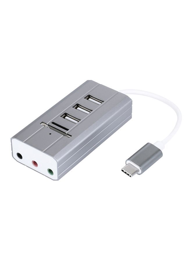 NIBEMINENT USB Hub Adapter Grey/White  - Image 1
