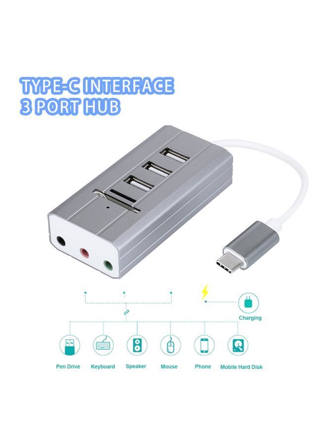 NIBEMINENT USB Hub Adapter Grey/White  - Image 2