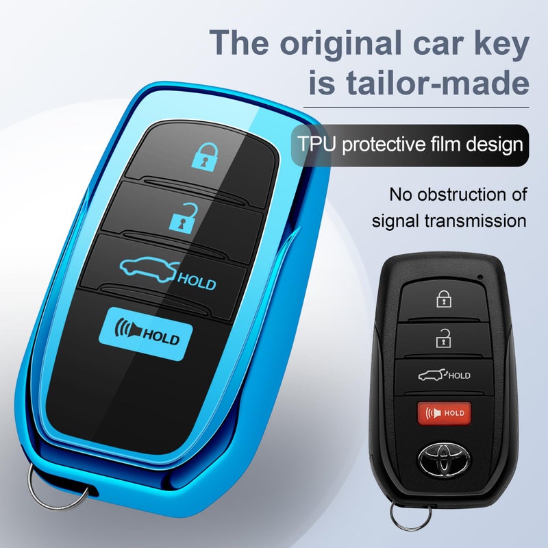 ZSPDACC for Toyota Key Fob Cover 2025 2026 2024 2023 Car Key Case Camry Corolla Crown Signia Grand Highlander Sequoia Tundra Venza Land Cruiser 4 Buttons - Image 2