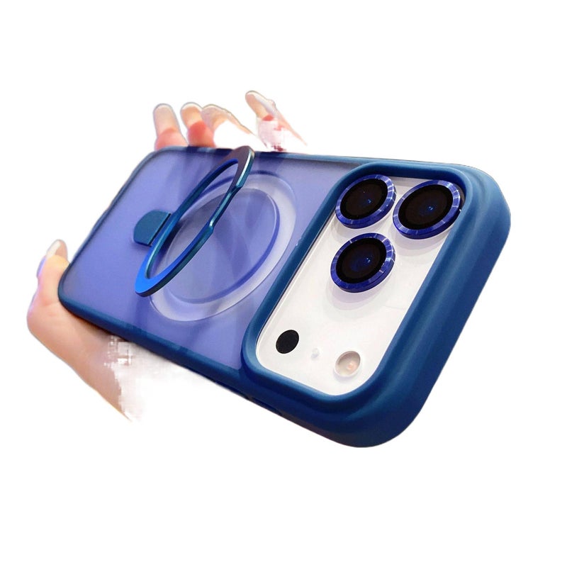 MS PC MagSafe Case for iPhone 15 / 15 Plus / 15 Pro / 15 Pro Max with Drop Protection and Kickstand plus Shockproof plus Strong Magnetic plus Skin Feel in Navy Blue - Image 1