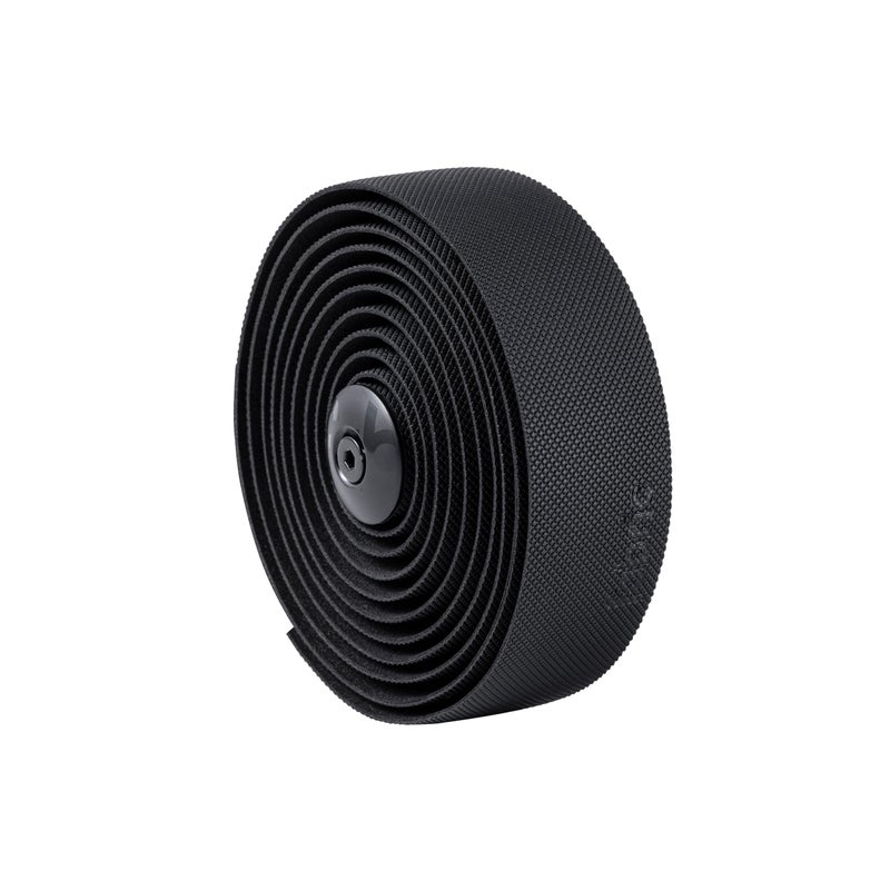 Fabric Knurl Gravel Handlebar Tape Gravel Bike - Road Bike Bar Tape with Handlebar Plugs and Finishing Strips - 200 x 3 cm - 3.5mm Thick Black - Image 1