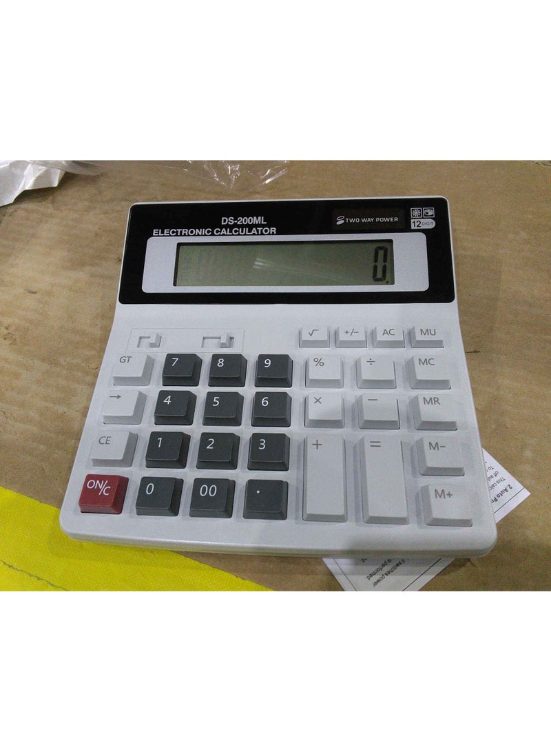 Generic Corrected Sentence Large Lcd Display Calculator with 12 Large ons Solar Cell and Dual Power Supply Suitable for Teachers Classrooms High Schools Colleges Offices and Business Research Accessories.  - Image 3