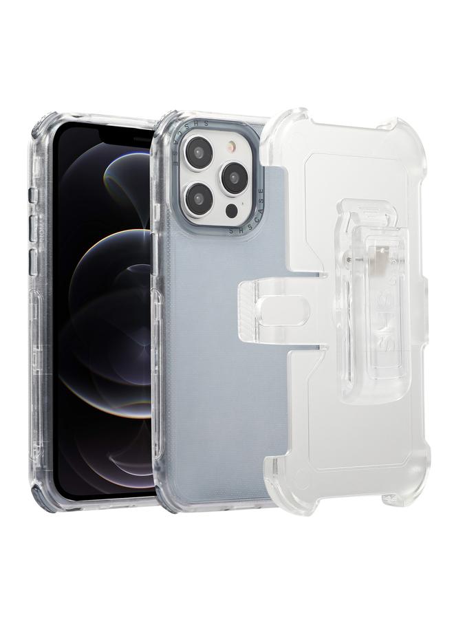 Zaboon Case For iPhone 12 Pro Max Frosted PC+TPU Phone Case with Back Clip - Image 1