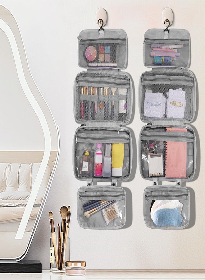 Travel Waterproof Foldable Dry Hanging Case for Accessories, Wet Separated Wash Bag (gray) - Image 3