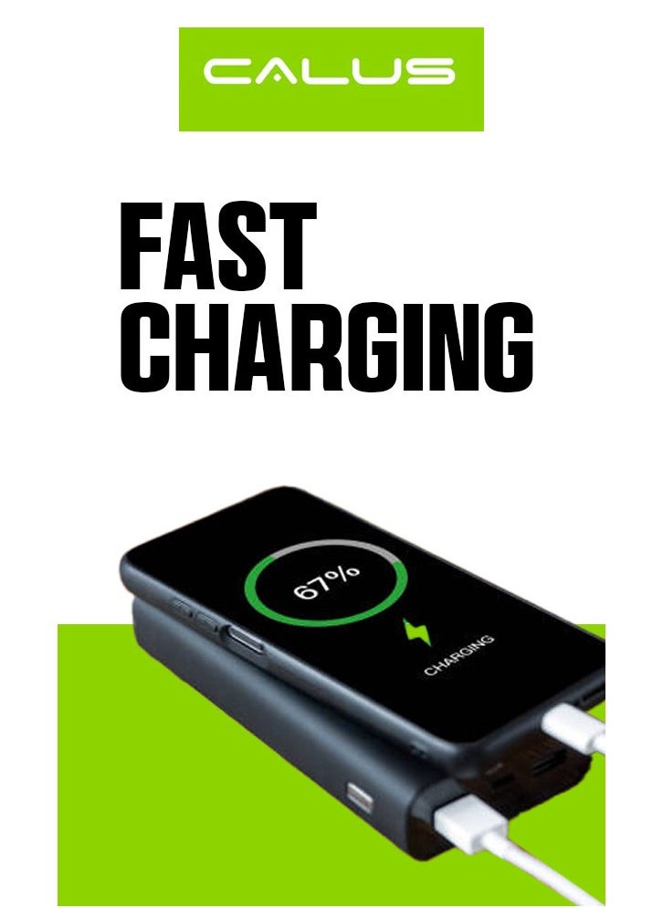 Calus P207 Max 20000mAh Power Bank – High Capacity Portable Charger with Fast Charging, Dual USB Output, LED Indicator, Backup Battery Pack for Travel, Slim External Charger for iPhone, Android, Mobile Devices – Compact USB Power Bank for Smartphones and Tablets