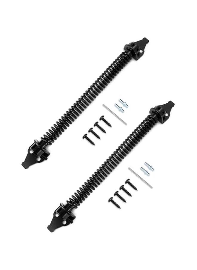 Arabest 14 Adjustable Self-Closing Gate Spring with Durable Steel Construction and Black Powder Coating, Versatile Fit for Wood and Vinyl Gates, Fences with Easy Installation Kit Included, 2 Pcs  - Image 1