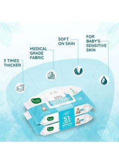 Mother Sparsh 99% Pure Water Baby Wipes (40X2) Super Saver Travel Friendly Combo Pack ; Wipes Made With Plant Based Fabric  - Image 4