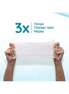 Mother Sparsh 99% Pure Water Baby Wipes (40X2) Super Saver Travel Friendly Combo Pack ; Wipes Made With Plant Based Fabric  - Image 3