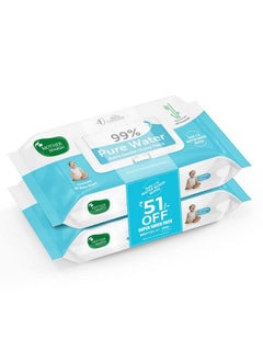 Mother Sparsh 99% Pure Water Baby Wipes (40X2) Super Saver Travel Friendly Combo Pack ; Wipes Made With Plant Based Fabric  - Image 2