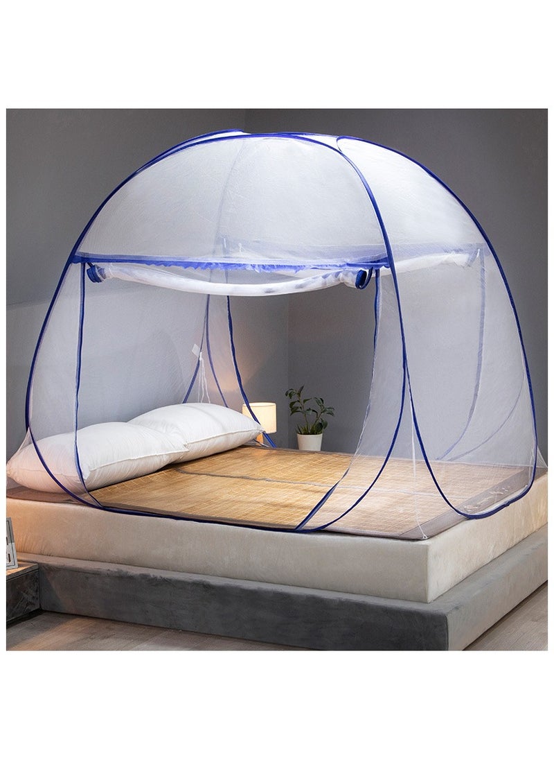 Generic Portable Pop Up Mosquito Net Tent,150 * 200 * 150cm Foldable Mosquito Sleeping Net,Double Door Zip Portable Tent,Suit for Twin to King Size Bed,for Bed,Camping,Traveling Easy to Install  - Image 1