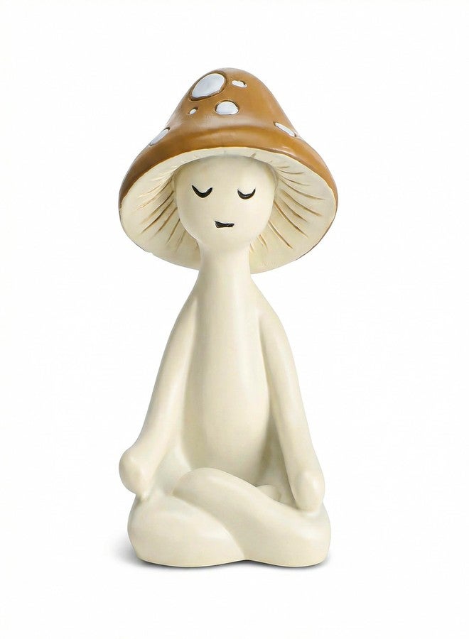 HaiFafafaing Meditation Mushroom Decor Resin Mushroom Figurines Statues Zen Resin Sculptures Ornament for Desk Home Office Garden Decor Living Room Patio Tabletop Backyard Decoration - Image 1