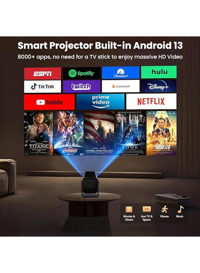 WZATCO Renewed - Yuva Go Pro Fully Automatic Native 1080P Android 13.0 Smart Projector - Image 5
