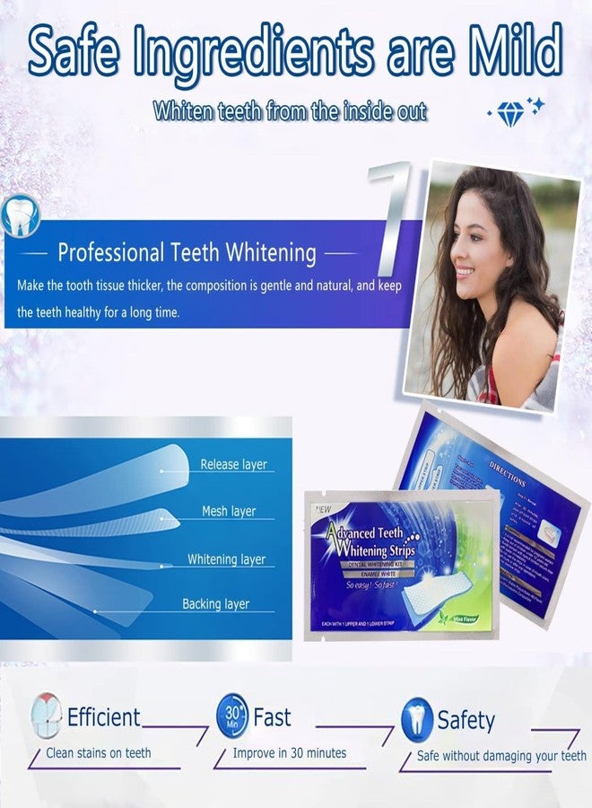 CAREflection Advanced Professional Teeth Whitening Strips Kit DIY - Easy to Apply : Instant Whitener for Teeth Oral Care (Cure Sensitivity) Maintains Radiance | Enamel Safe | Vegan [Travel-Friendly] - Image 2