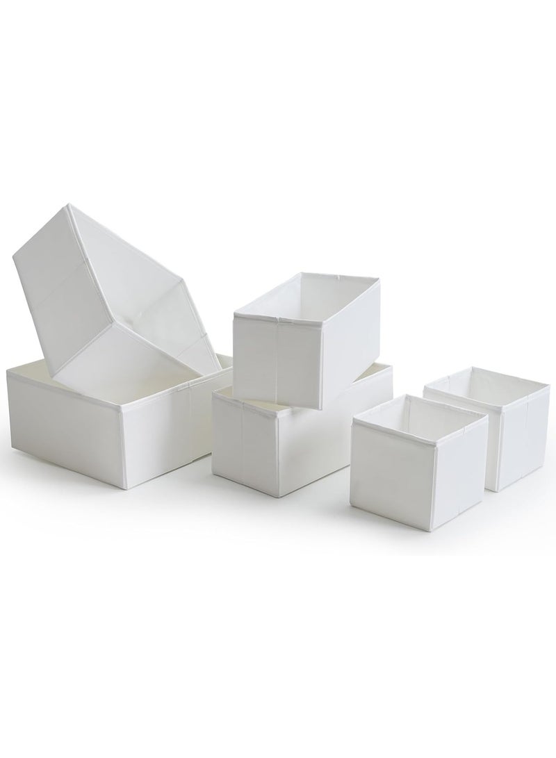 أيكيا مجموعة من 6 منظمات تخزين بيضاء للجوارب والأحزمة والمجوهرات | منظمات للخزانة والأدراج للملابس والإكسسوارات والأغراض الصغيرة | حلول تخزين منزلية - Image 2