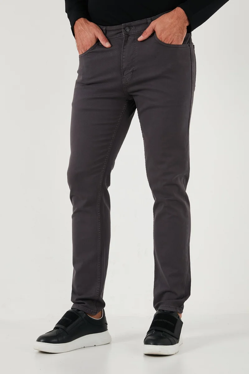 بوراتي Stretch Cotton Regular Fit Normal Waist Straight Leg Trousers Men's Trousers 674002