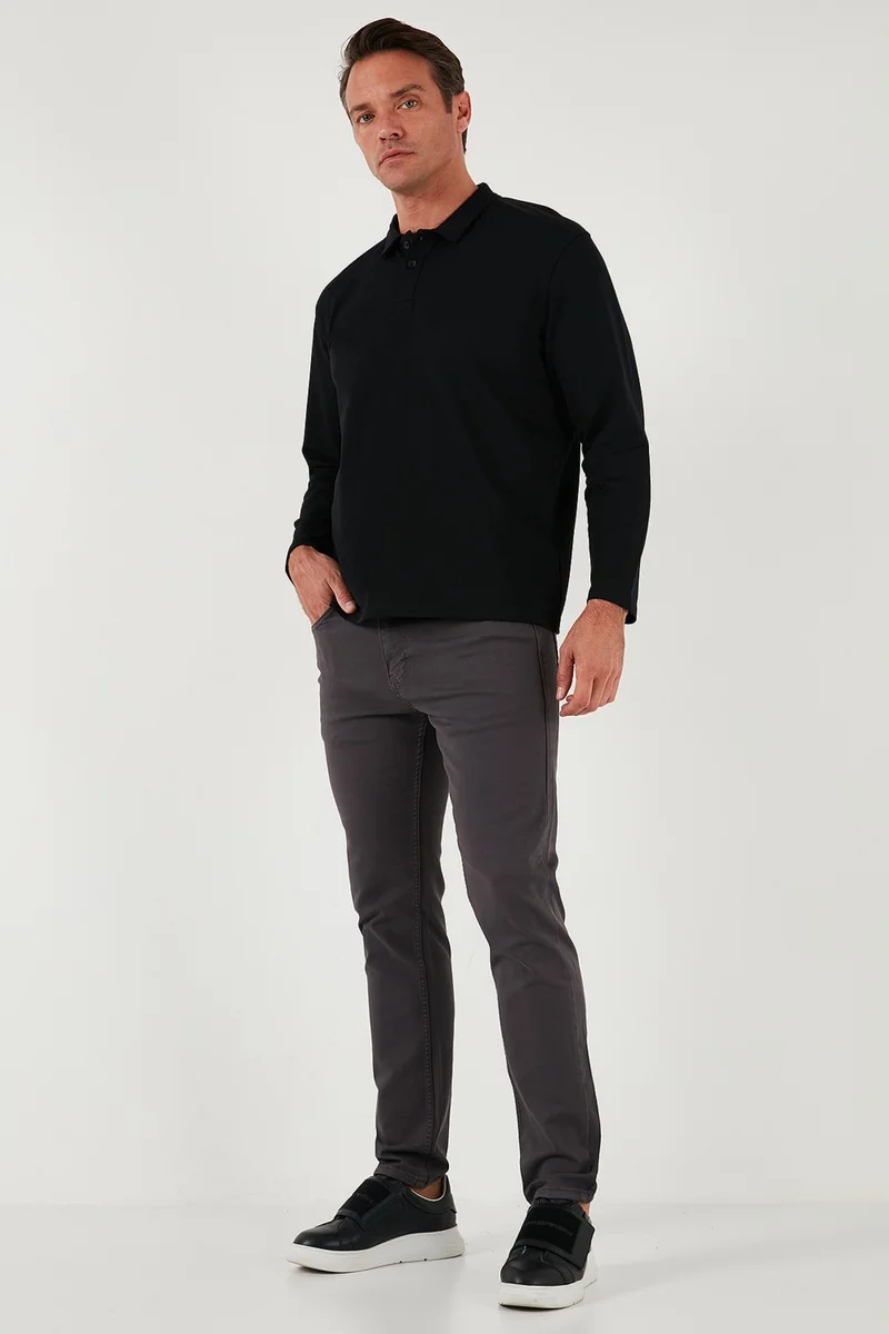 بوراتي Stretch Cotton Regular Fit Normal Waist Straight Leg Trousers Men's Trousers 674002