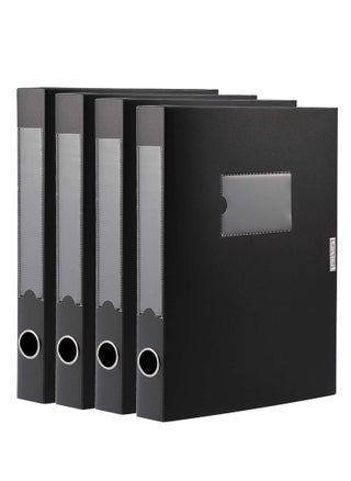 Storage File Boxes Archives Cases, Foldable Plastic, File Folder, Thickened to 5.5cm, File Storage and Organization, A4 Archiving Box for Office School (Black, Pack of 4) - pzsku/Z93F8DE4A77D67FF8D5B2Z/45/_/1718600793/fe39d0ab-af10-45f2-99dd-1c5a880f2f30
