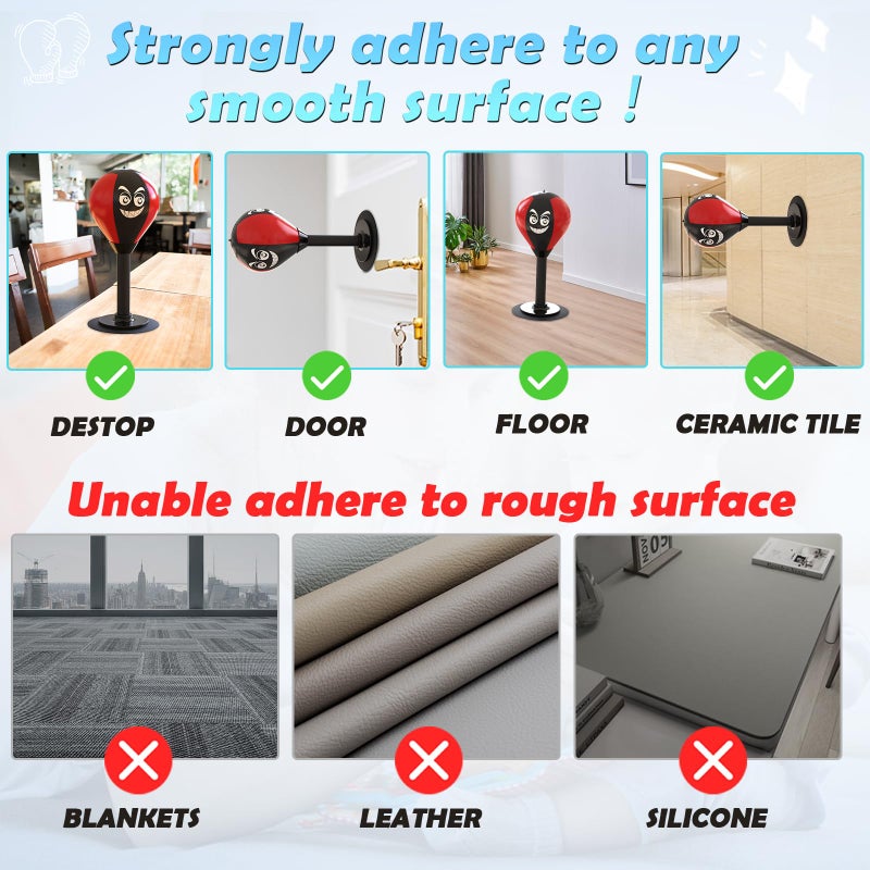 HZG Desktop Punching Bag, Stress Buster with Suction Cup for Office Table and Counters, Heavy Duty Stress Relief Ball, Desk Boxing Punch Ball, Funny Toys Punching Bag for Kids Coworkers and Friends - Image 5