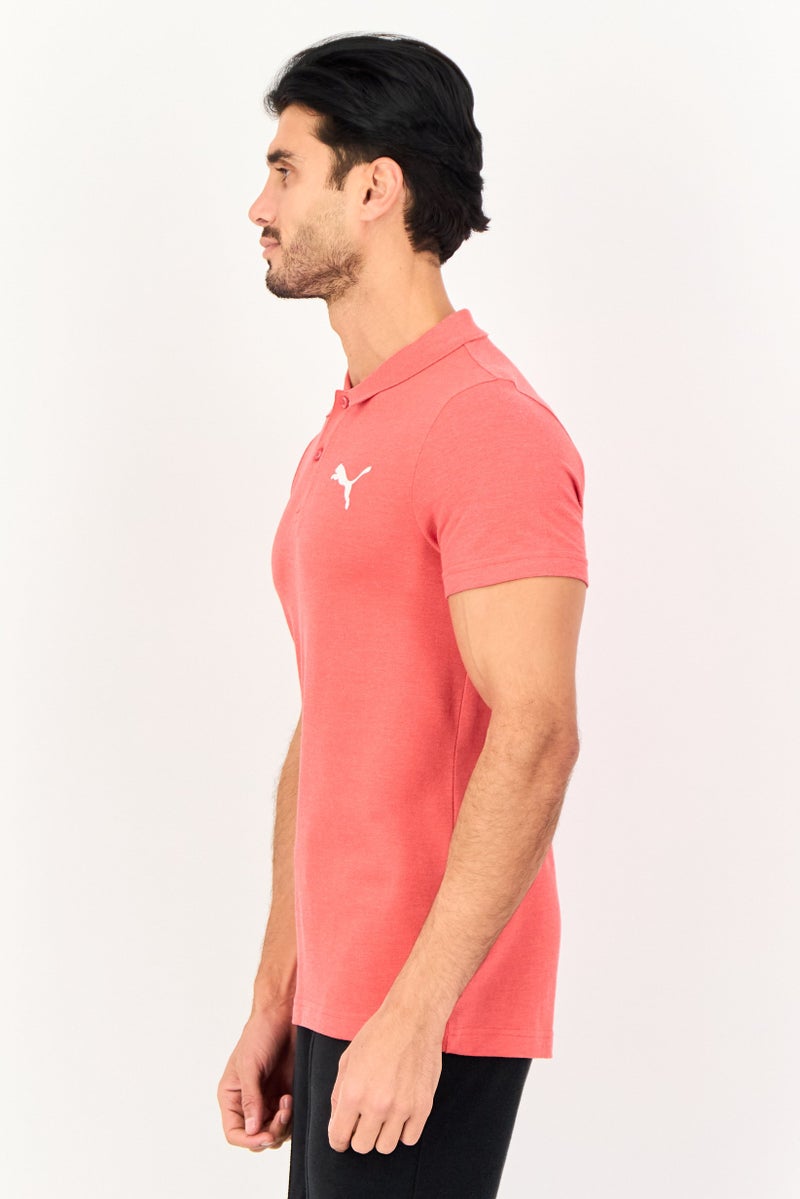 PUMA قميص بولو بكم قصير أساسي للرجال بتصميم نحيف، أحمر - Image 3