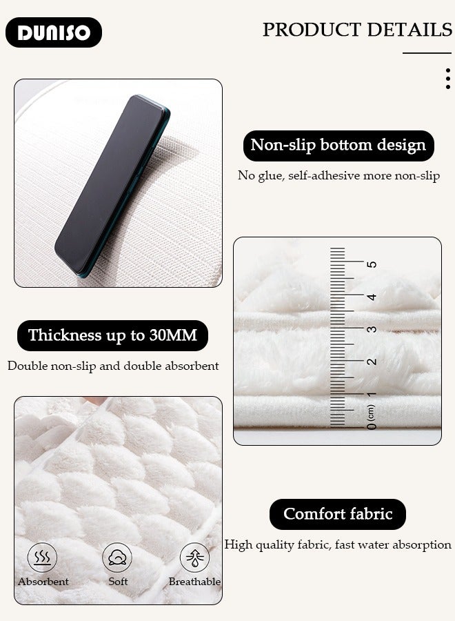 DUNISO Thickened Memory Foam Bath Mat, Highly Absorbent Bathroom Carpet, Non Slip Soft Bathroom Rugs, Machine Washable Quick-Dry Foot Mat, Easy to Clean Mat for Bathroom Floors - Image 3