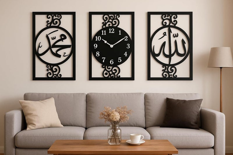 Horoof Home 3-Piece Black Acrylic Wall Art Set