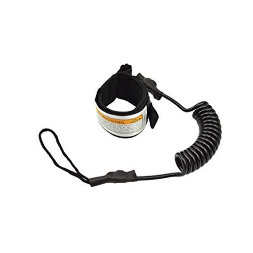 Tookie Surfboard Leash, Coiled Sup Leash Leg Rope, Straight Surf Board Leg Rope, Elastic Safety Outdoor SUP Strap Surfing Leash Rope Adjustable TPU Wrist Coil Leg Foot Rope(Black) - Image 1