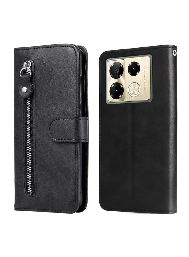 اس-توب جراب لهاتف Infinix Note 40 Pro 4G / 5G / Note 40 Pro+ جراب هاتف أنيق من جلد العجل بسحاب - Image 1