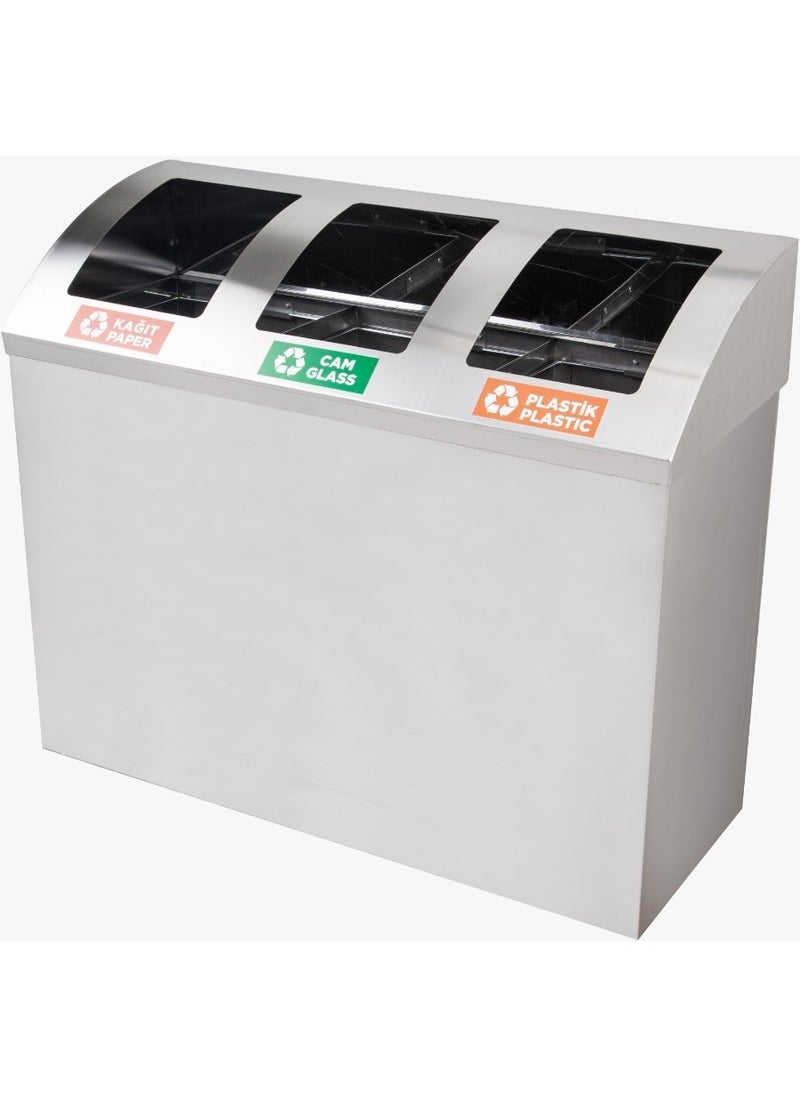 Berta Hygiene Recycling Trash Can Oval Lid Set of 3