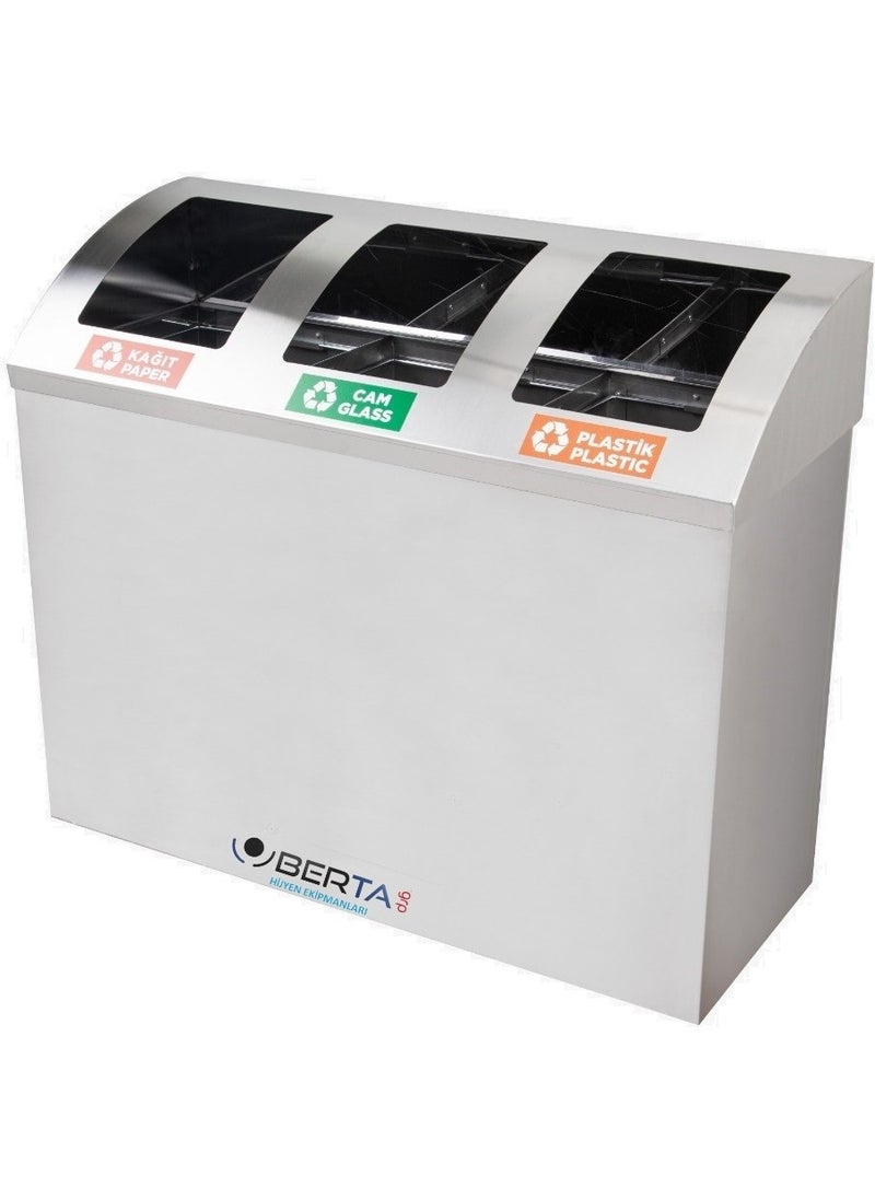Berta Hygiene Recycling Trash Can Oval Lid Set of 3