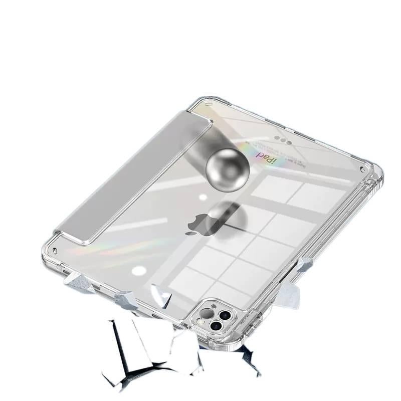حافظة آيباد شفافة باللون بنفسجي بظهر شفاف بظهر واضح لجهاز iPad Air / iPad 10th Gen / iPad 10.2 مع حامل قلم لترتيب الأغراض للاستخدام العملي للحمل اليومي - Image 3