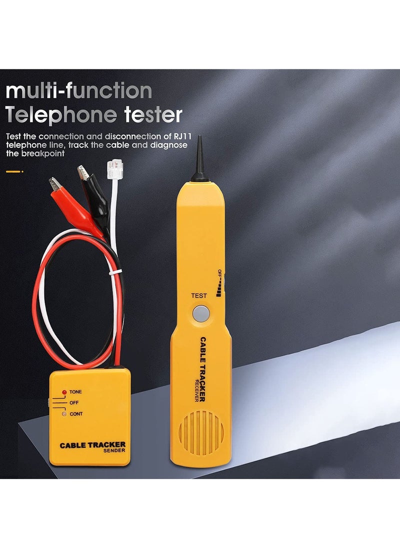 SANMUGEED - Electrical Wire Tracer Circuit Tester w/Tone Generator & Probe Kit, Cable Signal Locator Tester, Test Circuit Continuity, Network Telephone Line, Automotive Circuit Identify Tools w/Clips & RJ11 Plug - Image 1