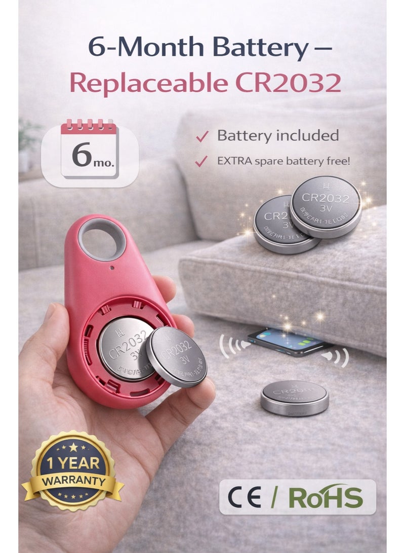 RAFOMAC iTag Bluetooth Key Finder & Phone Locator – Smart Anti-Lost Tracker Tag for Keys, Wallet, Pets, Luggage – App Controlled Item Finder with Alarm, Remote Camera Shutter & Replaceable Battery - Image 4