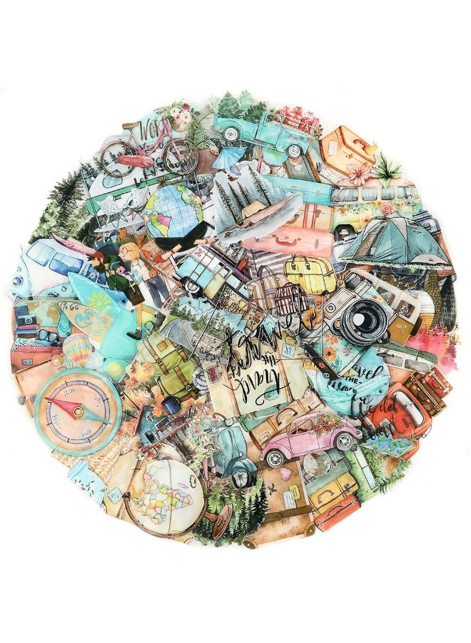 50 Pcs Outdoor PET Aesthetic Stickers for Scrapbooking Journaling Junk Journal Scrapbook Supplies Waterproof Transparent Travel Stickers for Resin Crafts Decorative - Image 1