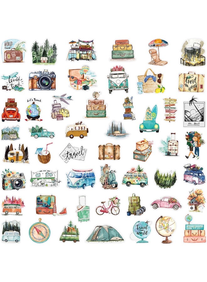 50 Pcs Outdoor PET Aesthetic Stickers for Scrapbooking Journaling Junk Journal Scrapbook Supplies Waterproof Transparent Travel Stickers for Resin Crafts Decorative - Image 3