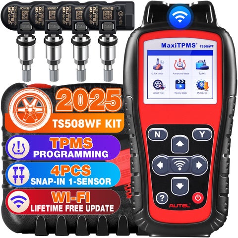 Autel MaxiTPMS TS508WF KIT, 2024 TS508WF with 4 MX-Sensors 2-in-1 Metal [Value 120€], TPMS Upgrand TS508 TS408 TS501 TS601, Activate Relearn Sensors, Program MX-Sensors