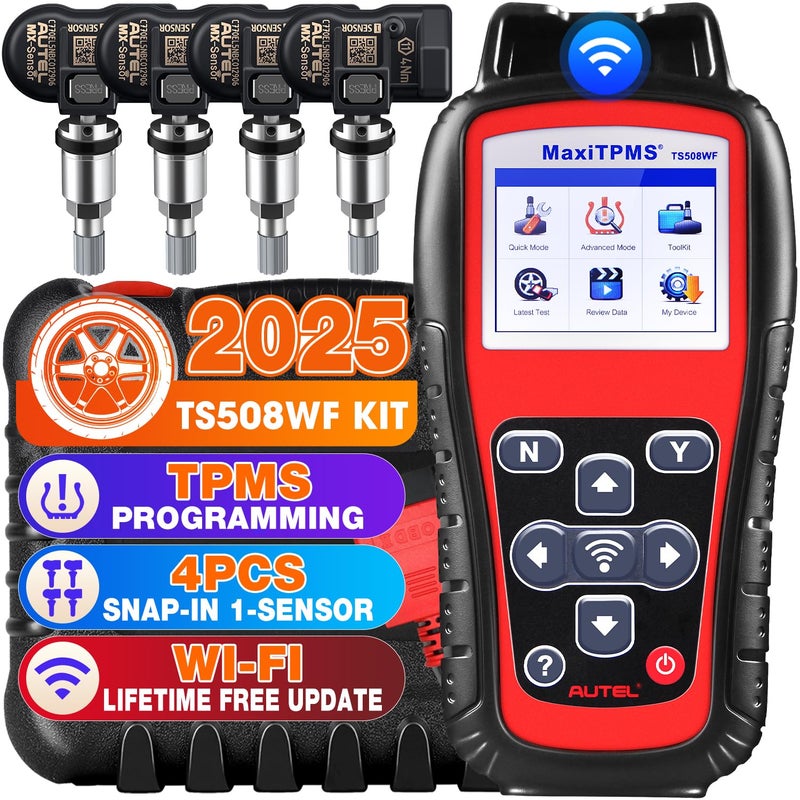 Autel Autel MaxiTPMS TS508WF KIT, 2024 TS508WF with 4 MX-Sensors 2-in-1 Metal [Value 120€], TPMS Upgrand TS508 TS408 TS501 TS601, Activate Relearn Sensors, Program MX-Sensors  - Image 1